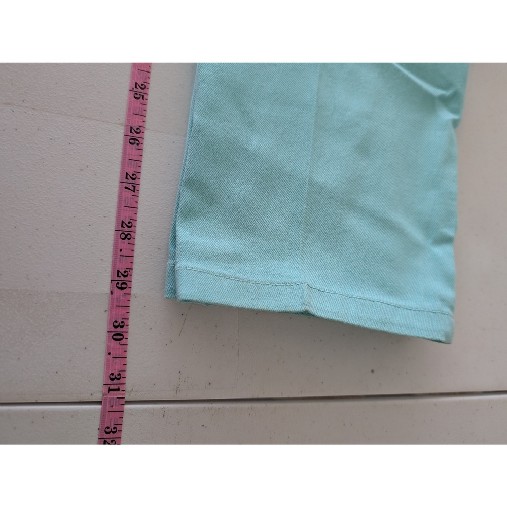 Blair Womens Aqua Turquoise Pull On Straight Leg Pants 14MS Stretch Flat Front - Picture 10 of 11
